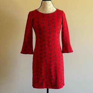 Boden Red Printed Shift Dress